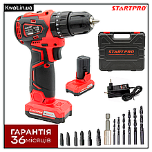 Шурупокрут акумуляторний START PRO SCD3-18/2B BRUSHLESS Дві швидкості 2 АКБ Li-ion 18 В 2 Ач