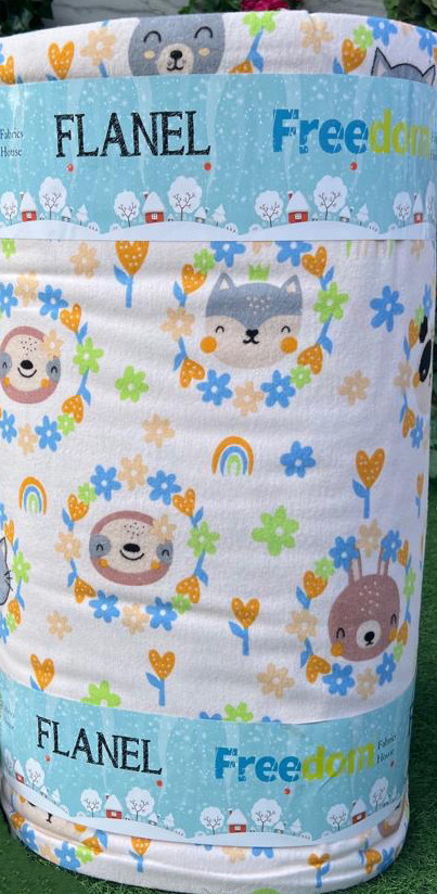 Білоземельна тканина Фланель (байка) дитяча 240 см 100% бавовняна для пелюшок, бортиків, постільної білизни в рулоні 25 м