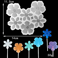 Форма силіконова для льодяників Квіти із 6 шт.