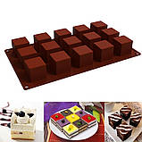Форма силіконова для випікання Куб 3,7х3,7 см із 15 шт., фото 2