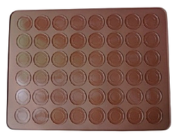 Килимок силіконовий для макаронс 48 комірок із розмітками 29*40 см