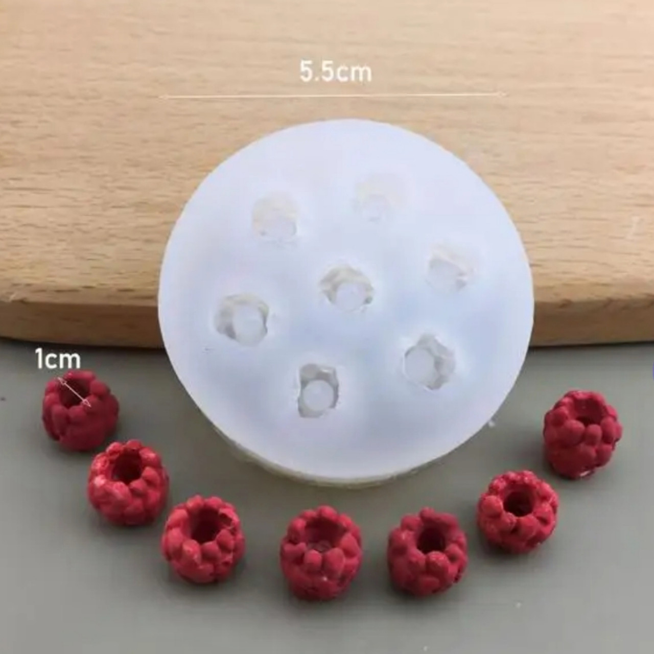 Силіконовий молд Малина малий із 7 прозорий, фото 1