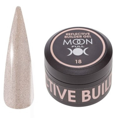 Гель моделюючий світловідбиваючий Moon Full Reflective Builder Gel №18, 30 мл, беж