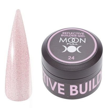 Гель моделюючий світловідбиваючий Moon Full Reflective Builder Gel №24, 30 мл, світло-рожевий