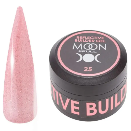 Гель моделюючий світловідбиваючий Moon Full Reflective Builder Gel №25, 30 мл, рожево-червоний