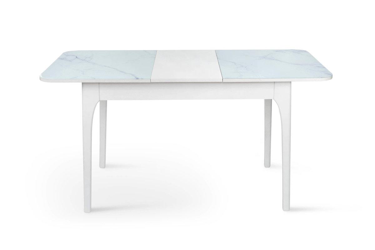 Стіл Фієста (110+35)*70, білий/мрамор білий, фото 1