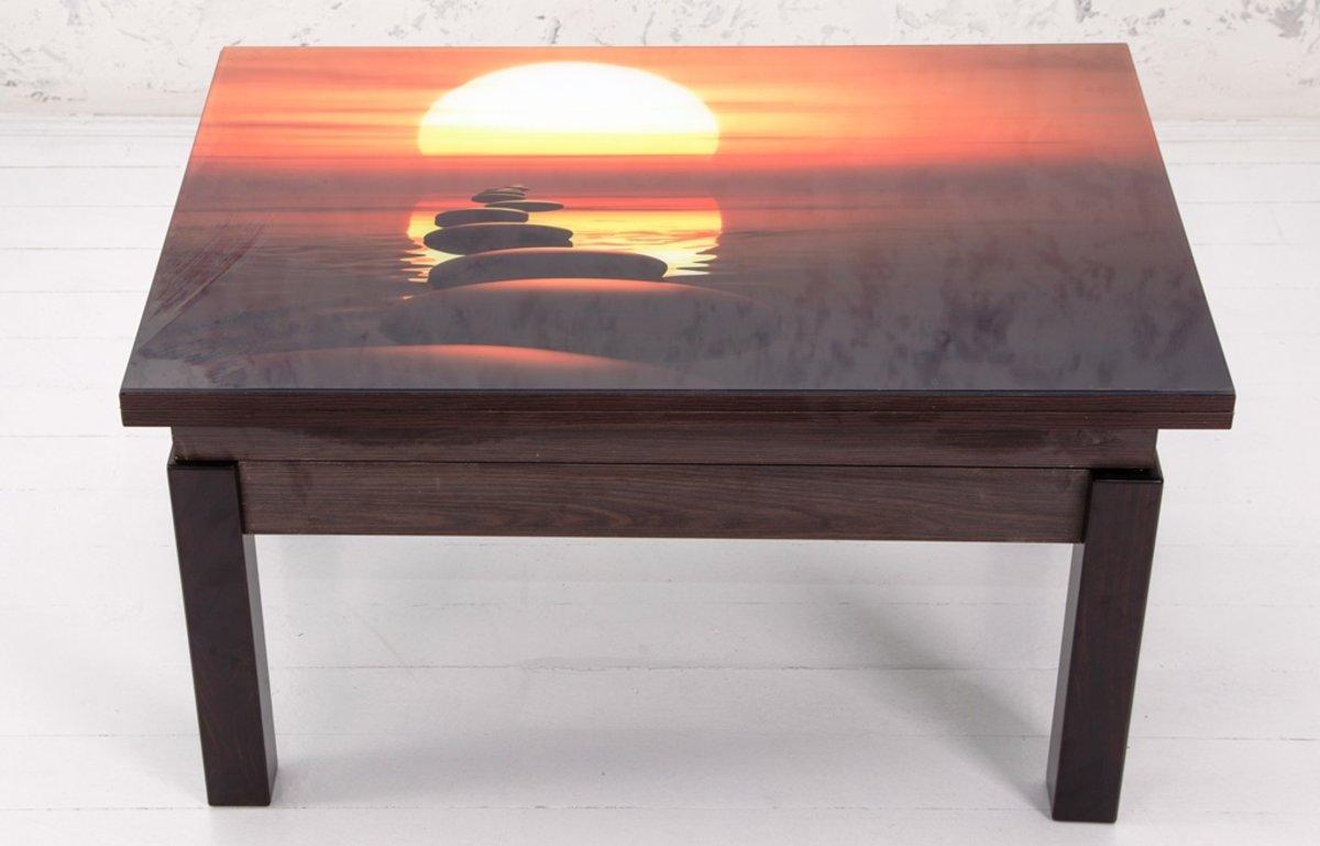 Стіл-трансформер ФЛАЙ, венге+скло (закат) fp-1010, фото 1