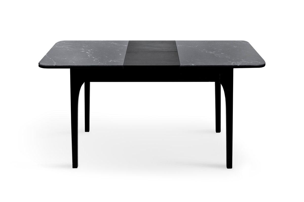 Стіл Фієста (110+35)*70, чорний/мрамор чорний, фото 1