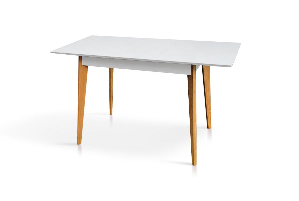 Стіл Міраж (980+32)/68 ніжки натур/столешня біла, фото 1