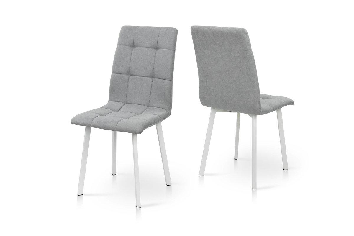 Стілець Трініті, метал білий/тканина світло сіра, фото 1