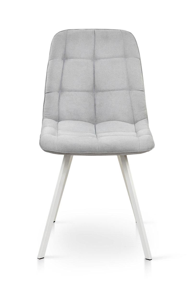 Стілець Софт, метал білий/ тканина світло сіра, фото 1