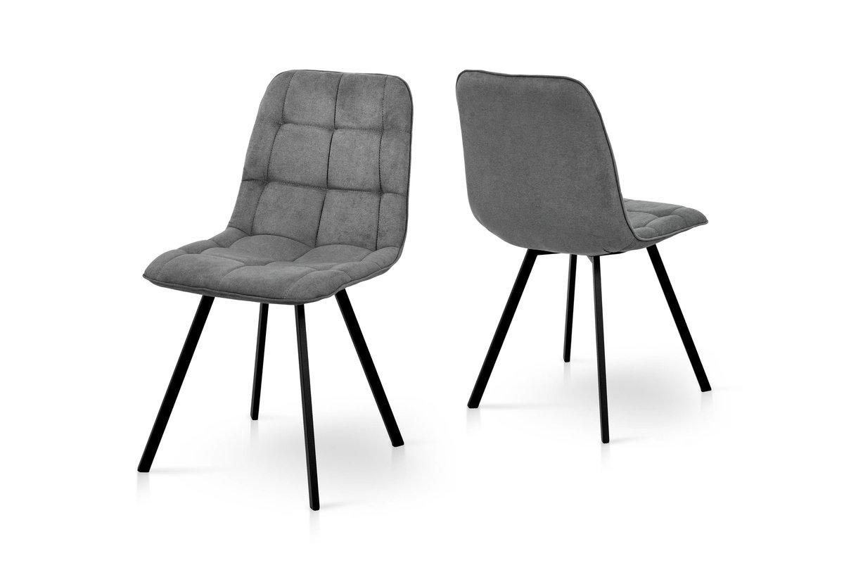 Стілець Софт, метал чорний/ тканина темно сіра, фото 1