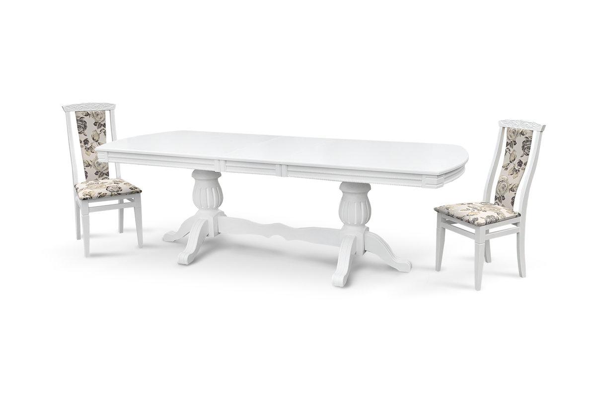 Стіл обідній Цезарь 200(+40)*100, білий, фото 1