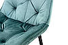 Стілець Прадо чорний/ велюр аквамарин, фото 2