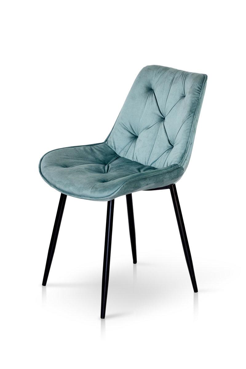 Стілець Прадо чорний/ велюр аквамарин, фото 1