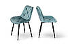 Стілець Прадо чорний/ велюр аквамарин, фото 3