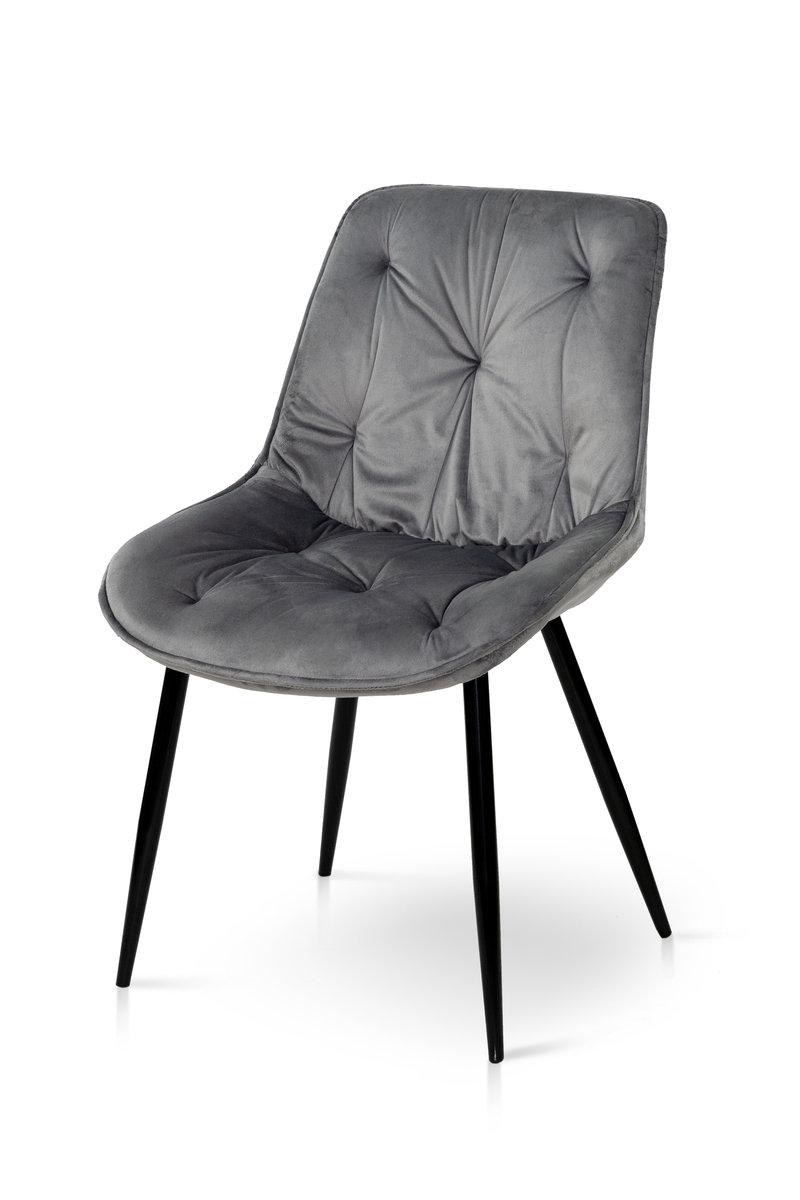 Стілець Прадо-R чорний/ велюр сірий, фото 1