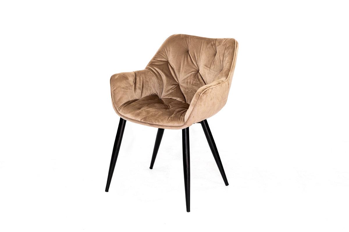 Крісло Парадіз HC-R18, чорний/ велюр капучіно, фото 1