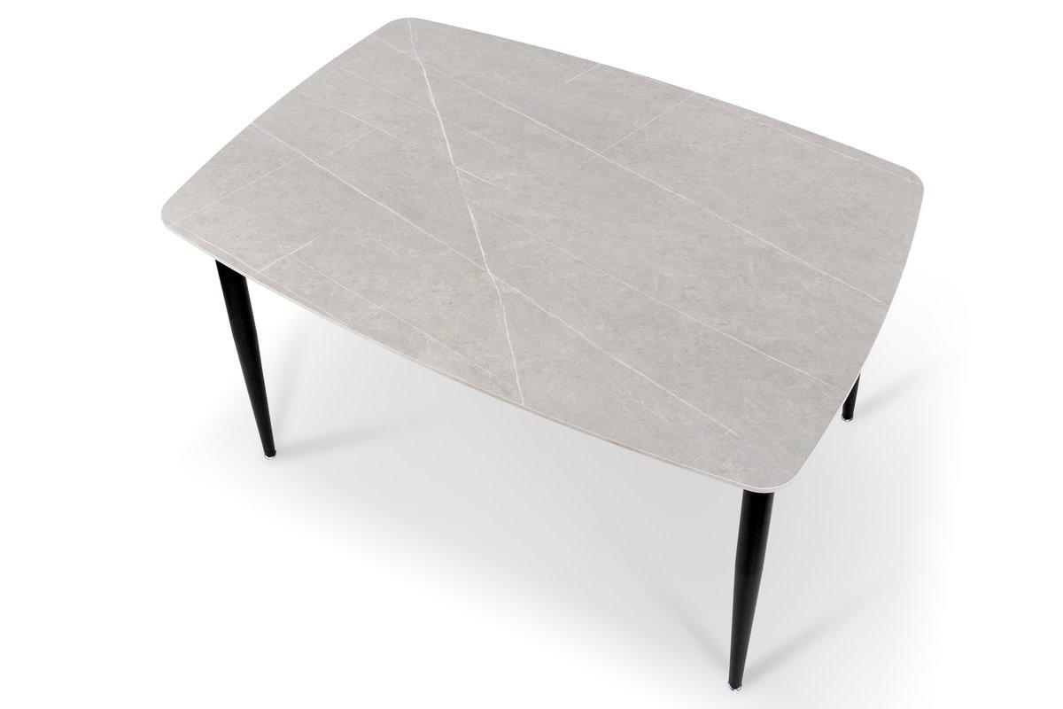 Стіл КИПАРИС 120*80, чорний/ сірий мармур, фото 1