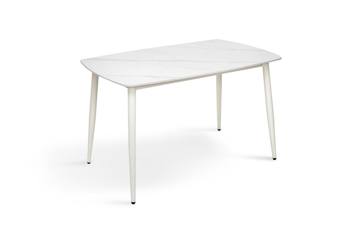 Стіл КИПАРИС 120*80, білий/ білий мармур, фото 1