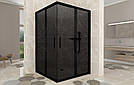 Душова кабіна Aquanil INDIANA 100х100х190, двері розсувні, скло з чорним мал 6 мм, профіль золото БЕЗ ПІДДОНА, фото 2