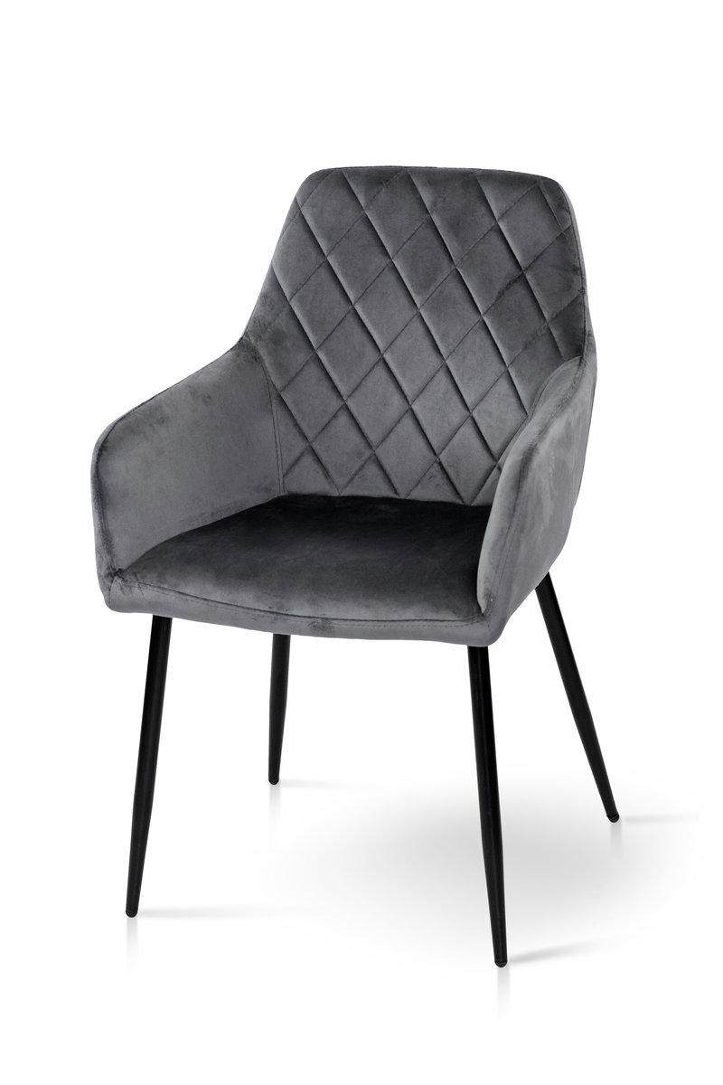 Стілець Томас XS-2836, чорний/велюр сірий, фото 1