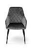 Стілець Томас XS-2836, чорний/велюр сірий, фото 2
