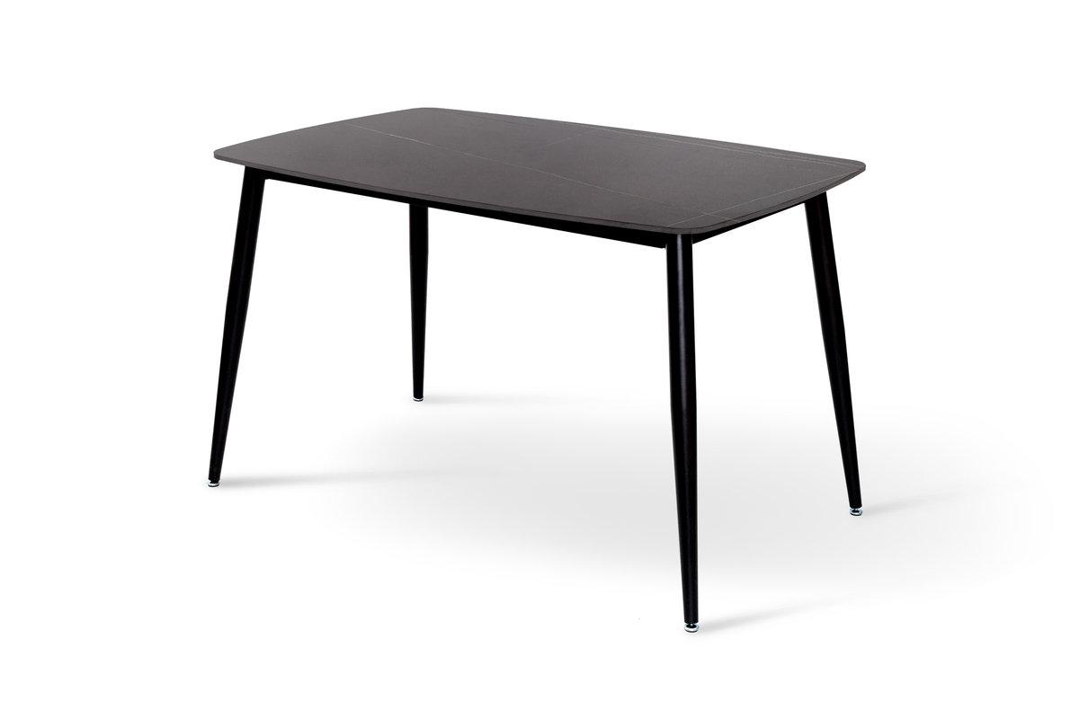 Стіл КИПАРИС 120*80, чорний/ чорний мармур, фото 1