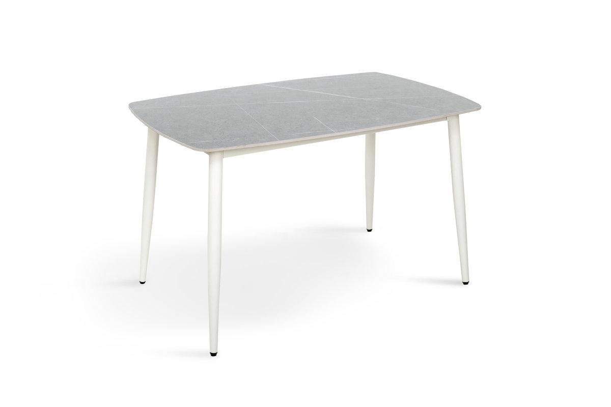 Стіл КИПАРИС 120*80, білий/ сірий мармур, фото 1
