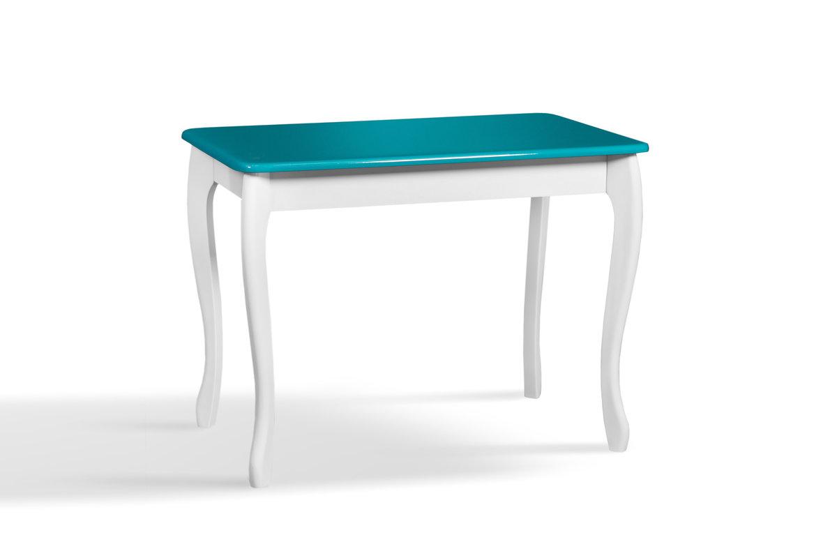 Стіл обідній СМАРТ 1000*600, БУК білий/бірюза, фото 1