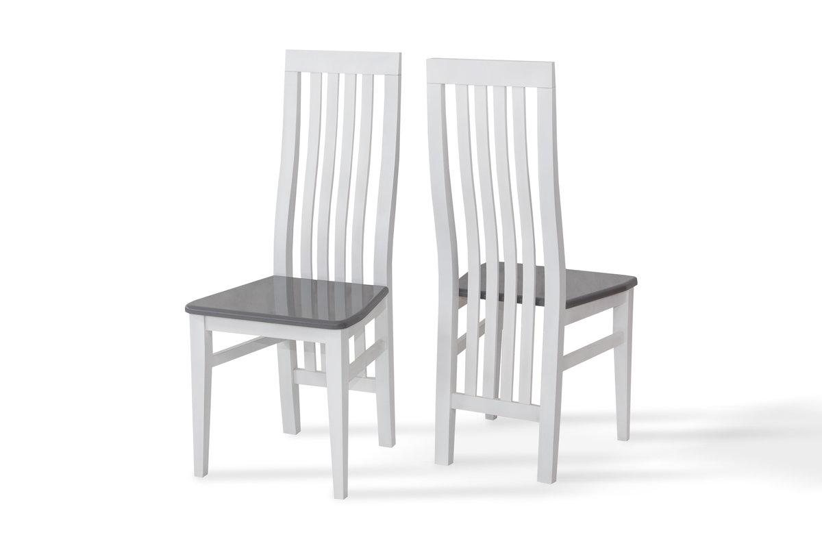 Стілець Моніка ТВЕРДИЙ, білий/сірий, фото 1