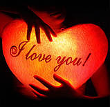 Подушка нічник I love You у формі серця — світильник подушка сердечко, подушка у формі серця, фото 7