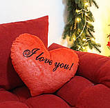 Подушка нічник I love You у формі серця — світильник подушка сердечко, подушка у формі серця, фото 5