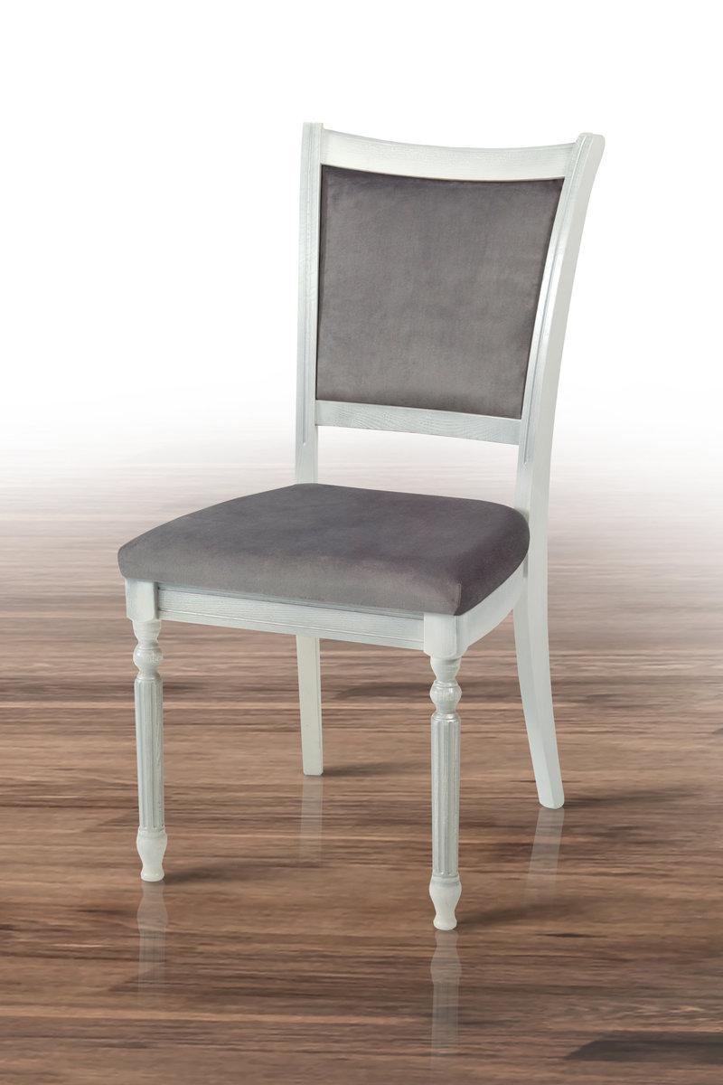 Стілець Сицилія, білий+срібна патина, фото 1