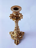 Підсвічник латунній на одну свічку, висота 23см, діаметр 2см, фото 3
