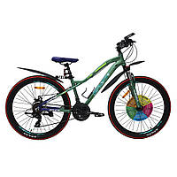 Велосипед SPARK HUNTER 26 ал14 ам лок-аут диск перлинний мілітарі зелений