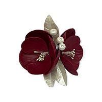 КОНДИТЕРСЬКА ПРИКРАСА “МАГНОЛІЯ БОРДОВА ІЗ СРІБНИМ ЛИСТЯМ” ТМ Slado