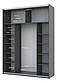 Шафа-купе двохдверна Doros G-Caiser 180х60х240 см Графіт/1 Біле Скло (DRS-011036), фото 4