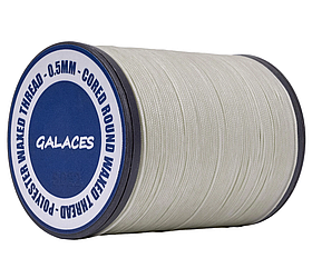 Galaces 0.50мм світло-сіра (S022) нитка кругла плетена з 8 ниток вощена по шкірі