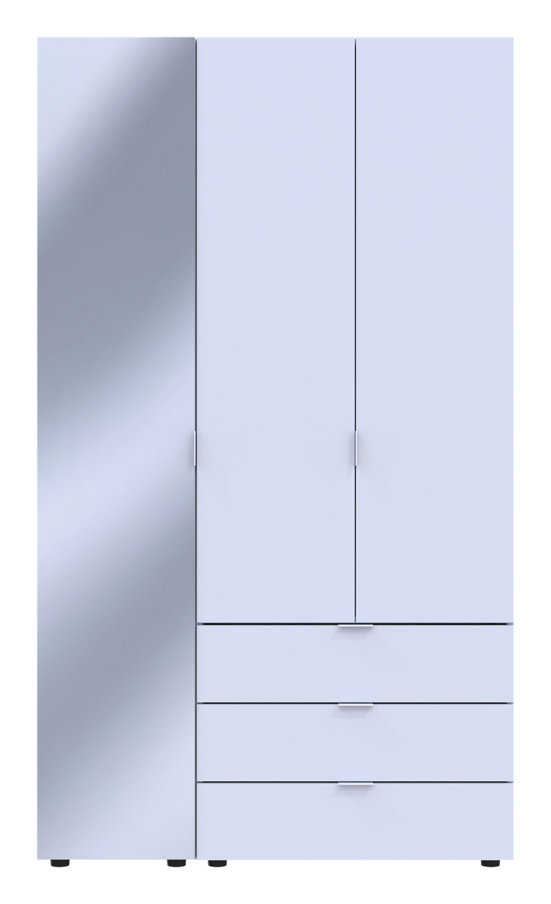 Комплект шаф для одягу Doros Гелар (2 шт.) 116,5х49,5х203,4 см Дзеркало/Білий (DRS-011132), фото 1