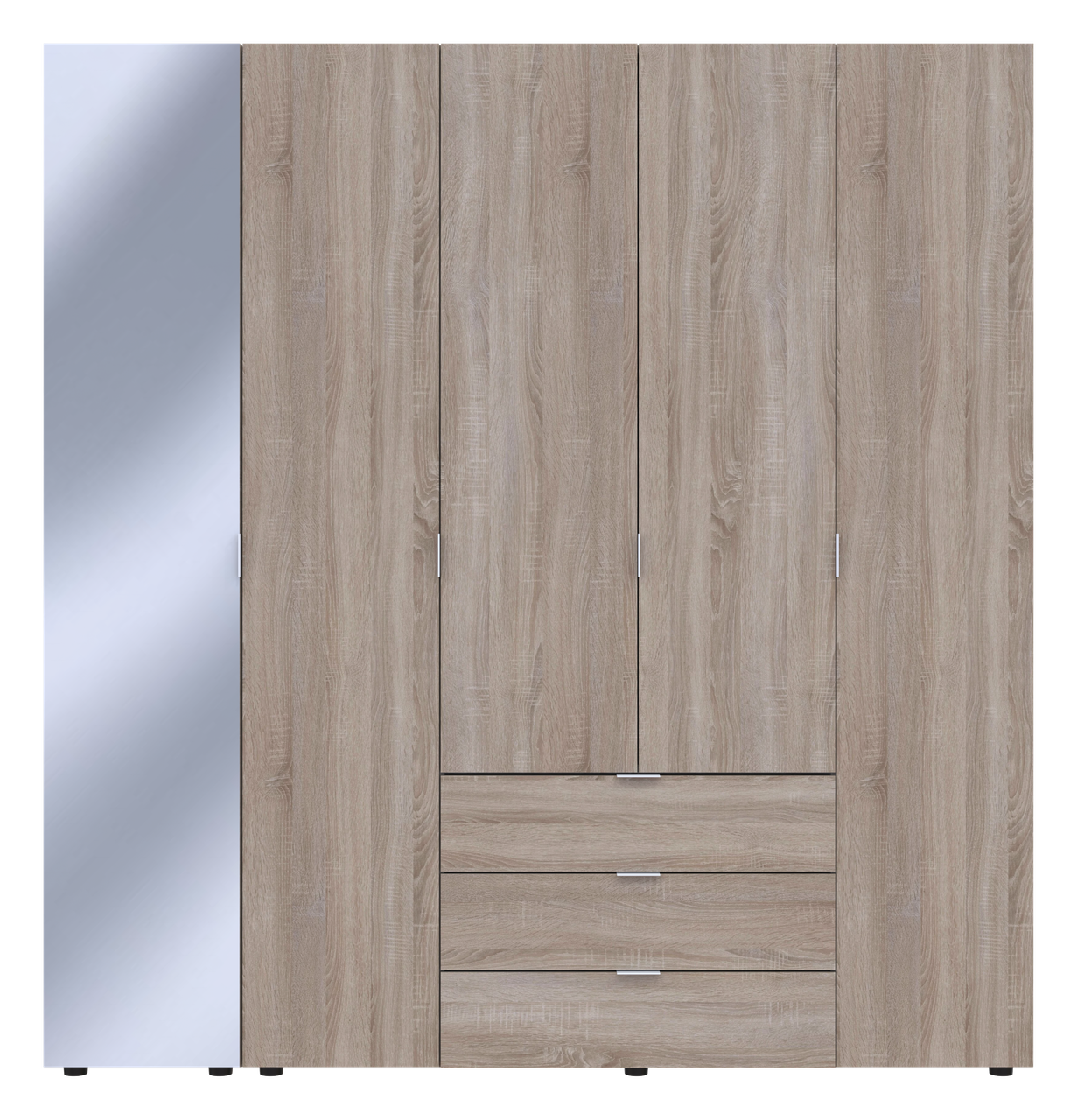 Комплект шаф для одягу Doros Гелар (2 шт.) 194х49,5х203,4 см Дзеркало/Дуб сонома (DRS-011139), фото 1