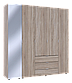 Комплект шаф для одягу Doros Гелар (2 шт.) 194х49,5х203,4 см Дзеркало/Дуб сонома (DRS-011139), фото 2