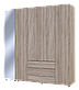 Комплект шаф для одягу Doros Гелар (2 шт.) 194х49,5х203,4 см Дзеркало/Дуб сонома (DRS-011139), фото 3
