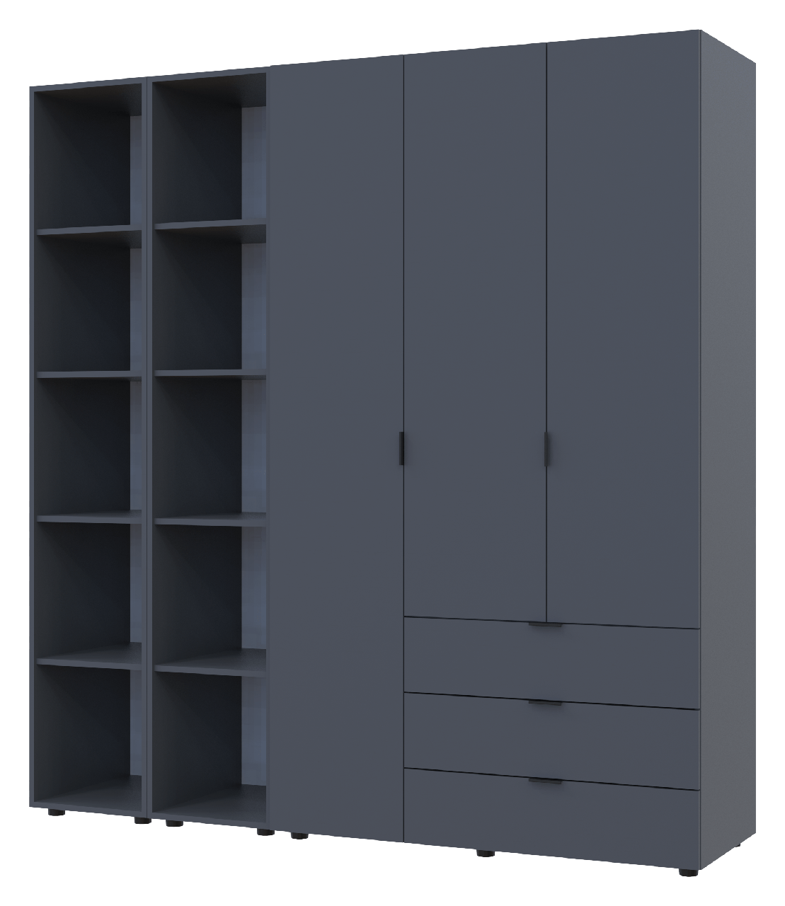 Комплект шаф для одягу Doros Гелар (3 шт.) 192,6х49,5х203,4 см Графіт (DRS-011149), фото 1