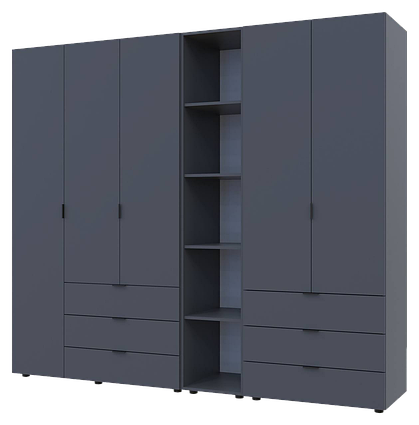 Комплект шаф для одягу Doros Гелар (3 шт.) 231,9х49,5х203,4 см Графіт (DRS-011159)