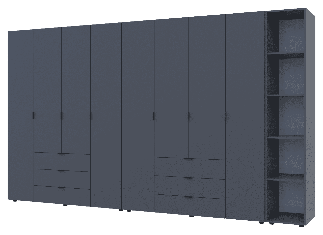 Комплект шаф для одягу Doros Гелар (3 шт.) 348,2х49,5х203,4 см Графіт (DRS-011165), фото 1