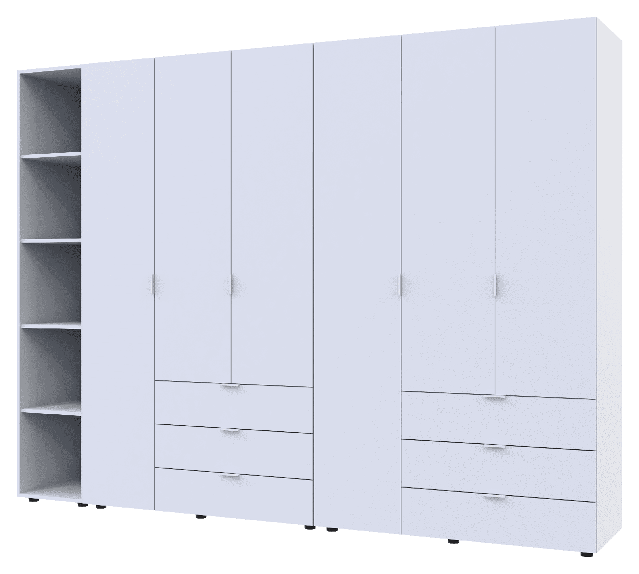 Комплект шаф для одягу Doros Гелар (3 шт.) 270,6х49,5х203,4 см Білий (DRS-011179), фото 1