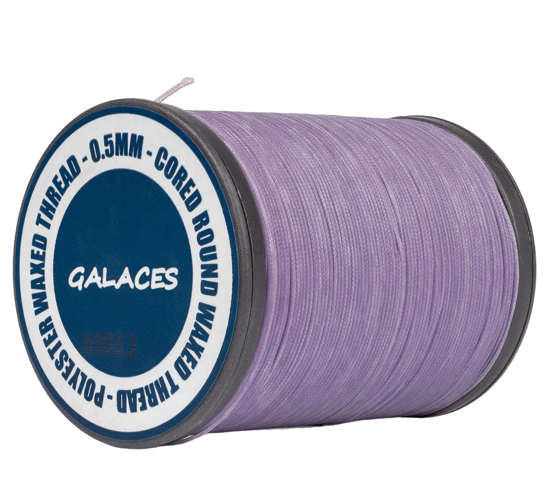 Galaces 0.50мм світло-бузкова (M023) нитка кругла плетена з 8 ниток вощена по шкірі, фото 1
