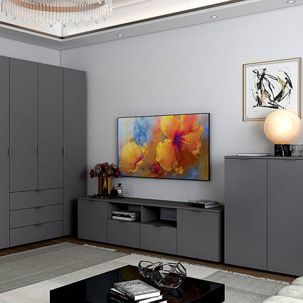 Тумба під ТВ Doros Рон 4 180х38х50 см Графіт (DRS-011299)