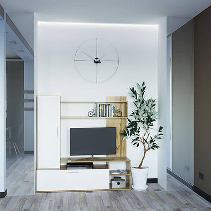 Стінка Doros Кона Дуб тахо + Білий 151х40х147 см